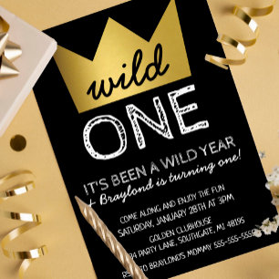 Einladung zum ersten Geburtstag - Goldene Krone Wi