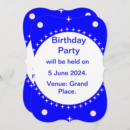 Einladung zum ersten Geburtstag. Herzlichen Glückw (Vorne/Hinten)