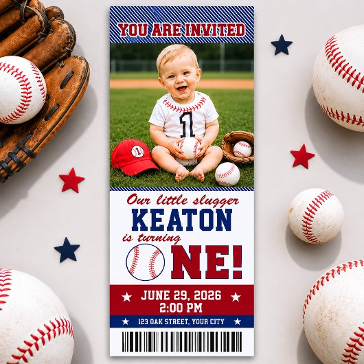 Einladung zum ersten Geburtstag im Baseball