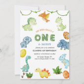 Einladung zum ersten Geburtstag in Saurus (Vorderseite)