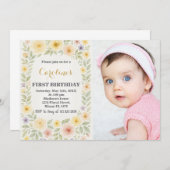 Einladung zum ersten Geburtstag mit Foto (Vorne/Hinten)