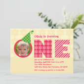 Einladung zum ersten Geburtstag "One" Foto (Stehend Vorderseite)