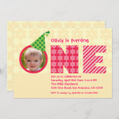 Einladung zum ersten Geburtstag "One" Foto (Vorne/Hinten)