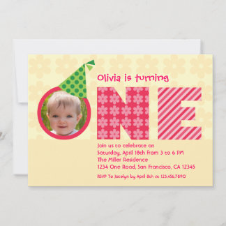 Einladung zum ersten Geburtstag "One" Foto