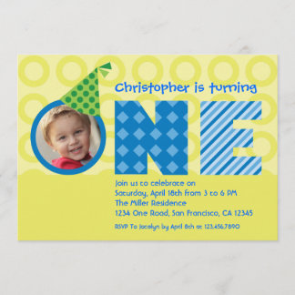 Einladung zum ersten Geburtstag "One" Foto