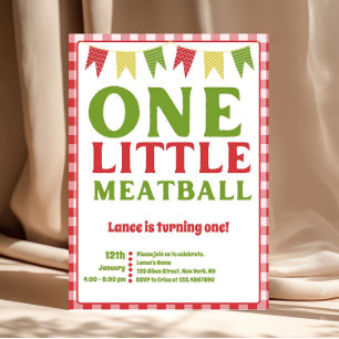 Einladung zum ersten Geburtstag: One Little Meatba