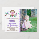 Einladung zum ersten Geburtstag Party (Vorne/Hinten)