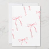 Einladung zum ersten Geburtstag Pink Coquette Bow (Rückseite)