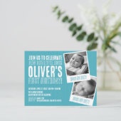 Einladung zum ersten Geburtstag Postkarte (Stehend Vorderseite)