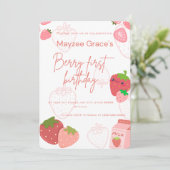 Einladung zum ersten Geburtstag von Berry (Stehend Vorderseite)