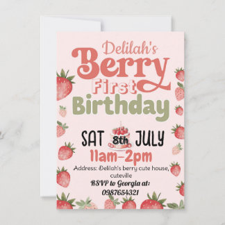 Einladung zum ersten Geburtstag von Berry