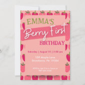 Einladung zum ersten Geburtstag von Berry, erster (Vorderseite)