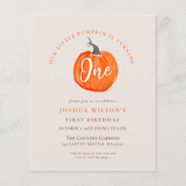 Einladung zum ersten Geburtstag von Budget Kürbis