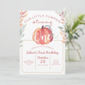 Einladung zum ersten Geburtstag von Classic Pumpki (Stehend Vorderseite)