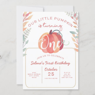 Einladung zum ersten Geburtstag von Classic Pumpki