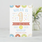 Einladung zum ersten Geburtstag von Donut (Stehend Vorderseite)