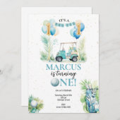 Einladung zum ersten Geburtstag von Golf (Vorne/Hinten)