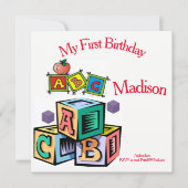 Einladung zum ersten Geburtstag von Kindern (Vorderseite)