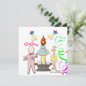 Einladung zum ersten Geburtstag von Kindern (Stehend Vorderseite)