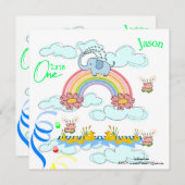 Einladung zum ersten Geburtstag von Kindern (Vorne/Hinten)