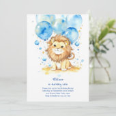 Einladung zum ersten Geburtstag von Lion (Stehend Vorderseite)