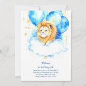 Einladung zum ersten Geburtstag von Lion (Vorderseite)