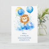 Einladung zum ersten Geburtstag von Lion (Stehend Vorderseite)