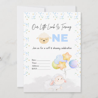 Einladung zum ersten Geburtstag von Little Lamb