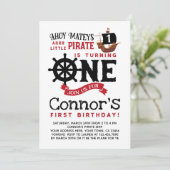 Einladung zum ersten Geburtstag von Pirate (Stehend Vorderseite)