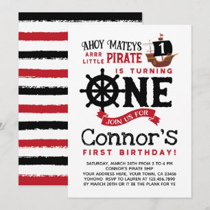 Einladung zum ersten Geburtstag von Pirate