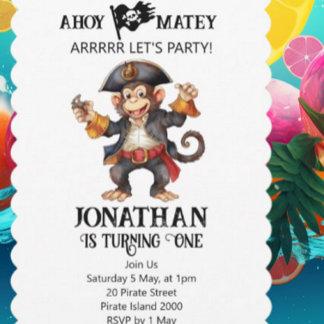 Einladung zum ersten Geburtstag von Pirate