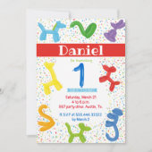 Einladung zum ersten Geburtstag von Tieren (Vorderseite)