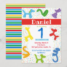 Einladung zum ersten Geburtstag von Tieren