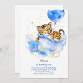 Einladung zum ersten Geburtstag von Tiger (Vorne/Hinten)