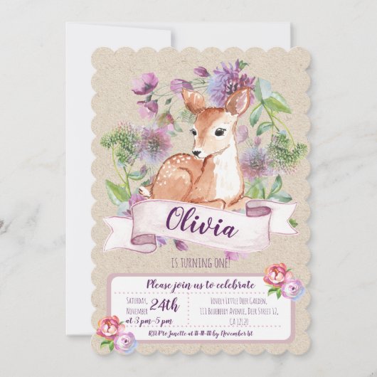 Einladung zum ersten Geburtstag von Waldland (Vorderseite)