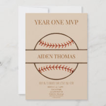 Einladung zum ersten Geburtstag Year One MVP Baseb