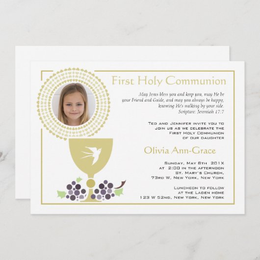 Einladung zum ersten Kommunion-Foto (Vorne/Hinten)