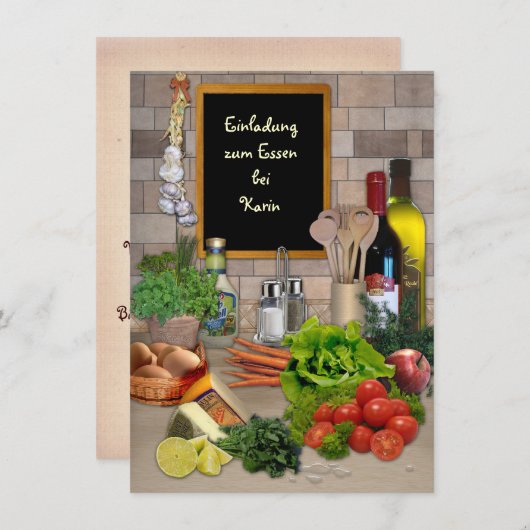 Einladung zum Essen (mit Namen) (Vorne/Hinten)