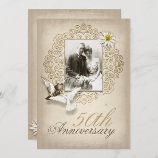 Einladung zum extravaganten Hochzeitstag (Vorne/Hinten)