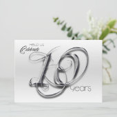 Einladung zum extravaganten zehnten Hochzeitstag (Stehend Vorderseite)