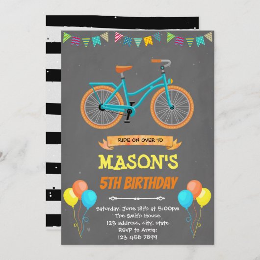 Einladung zum Fahrradgeburtstag (Vorne/Hinten)