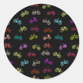 Einladung zum Fahrradmuster Runder Aufkleber (Vorderseite)