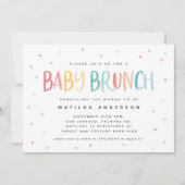 Einladung zum farbenfrohen Regenbogen-Baby-Brunch (Vorderseite)