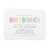 Einladung zum farbenfrohen Regenbogen-Baby-Brunch Magnet (Horizontal)
