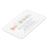 Einladung zum farbenfrohen Regenbogen-Baby-Brunch Magnet (Linke Seite)