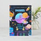 Einladung zum farbenfrohen Schwarzen Weltraum (Stehend Vorderseite)