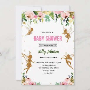 Einladung zum Feen-Garten-Baby-Shower-Thema