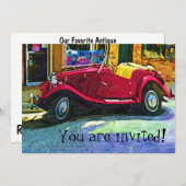 Einladung zum Festen mit klassischem Auto (Vorne/Hinten)