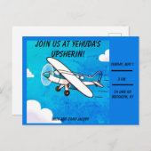 Einladung zum Flugzeugbau Postkarte (Vorne/Hinten)