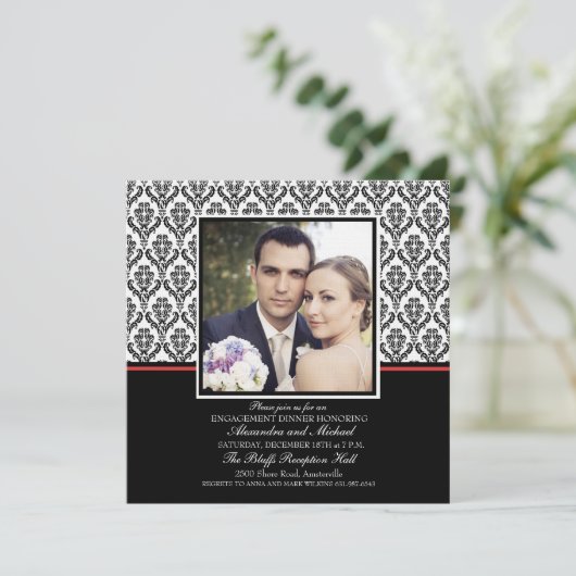 Einladung zum förmlichen Foto von Damask (Stehend Vorderseite)